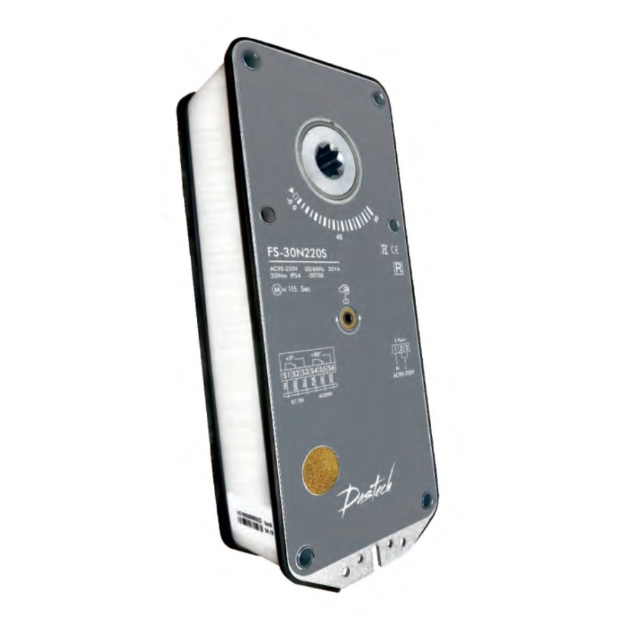 Электропривод Dastech FS-30N220S 30 Н·м, 230 В, для клапанов дымоудаления Электропривод Dastech FS-30N220S 30 Н·м, 230 В, для клапанов дымоудаления