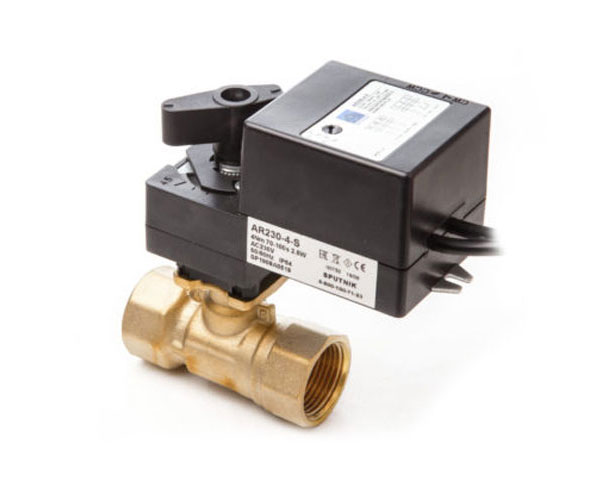 Кран шаровой двухходовой с электроприводом SPUTNIK AP24 K2 DN20, 24 В