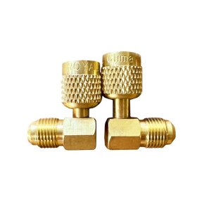 Переходник угловой 90°; 5/16"Mх1/4"F, с R410А на R22, упак. 2 шт. LAMPRECHT LT-AD78
